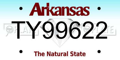 TY99622 Arkansas License Plate