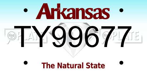 TY99677 Arkansas License Plate
