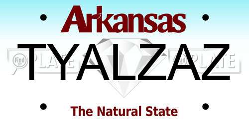 TYALZAZ Arkansas License Plate