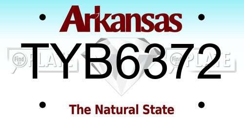 TYB6372 Arkansas License Plate