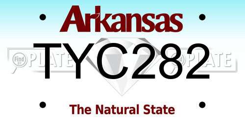 TYC282 Arkansas License Plate