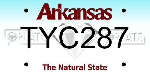 TYC287 Arkansas License Plate