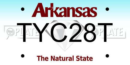 TYC28T Arkansas License Plate
