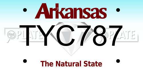 TYC787 Arkansas License Plate