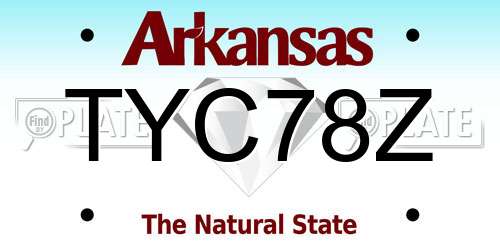 TYC78Z Arkansas License Plate