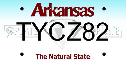 TYCZ82 Arkansas License Plate