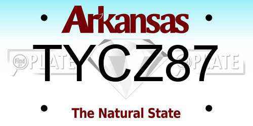 TYCZ87 Arkansas License Plate