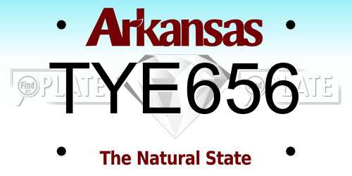 TYE656 Arkansas License Plate