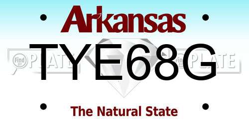 TYE68G Arkansas License Plate