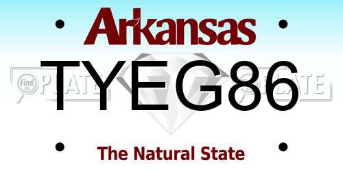 TYEG86 Arkansas License Plate