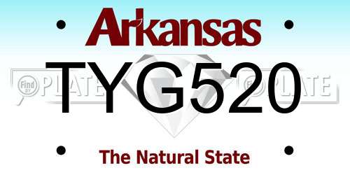 TYG520 Arkansas License Plate