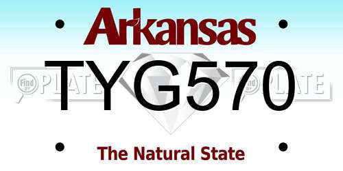 TYG570 Arkansas License Plate