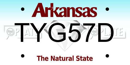 TYG57D Arkansas License Plate
