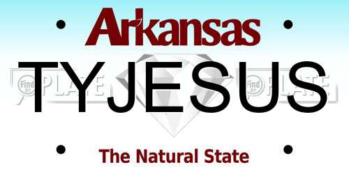 TYJESUS Arkansas License Plate