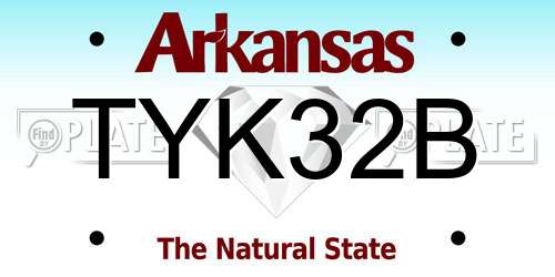 TYK32B Arkansas License Plate