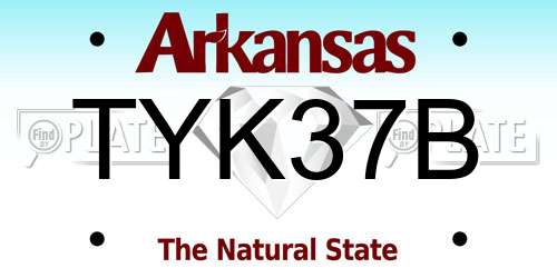 TYK37B Arkansas License Plate
