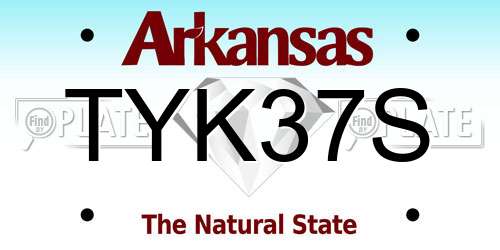 TYK37S Arkansas License Plate