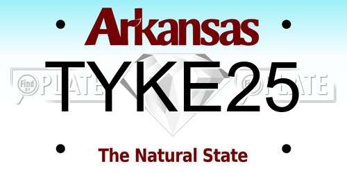 TYKE25 Arkansas License Plate