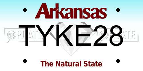 TYKE28 Arkansas License Plate