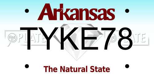 TYKE78 Arkansas License Plate