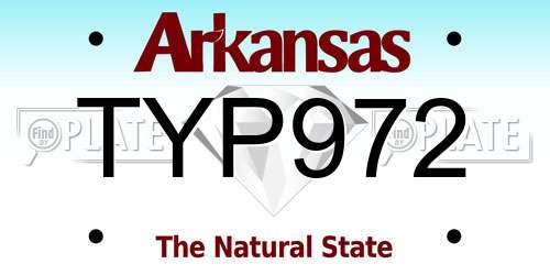 TYP972 Arkansas License Plate