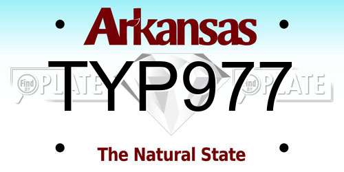 TYP977 Arkansas License Plate