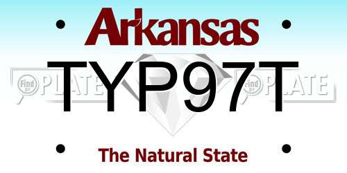 TYP97T Arkansas License Plate