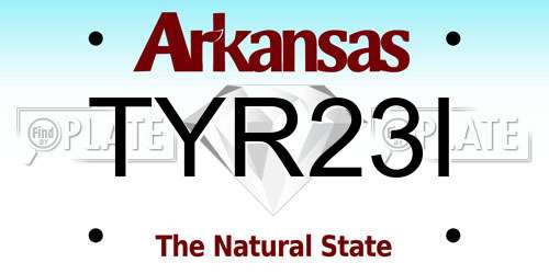 TYR23I Arkansas License Plate