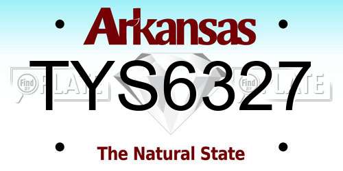 TYS6327 Arkansas License Plate