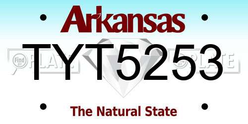 TYT5253 Arkansas License Plate