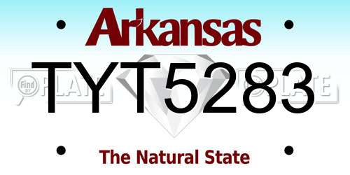 TYT5283 Arkansas License Plate