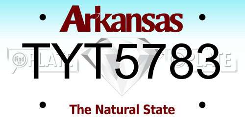 TYT5783 Arkansas License Plate