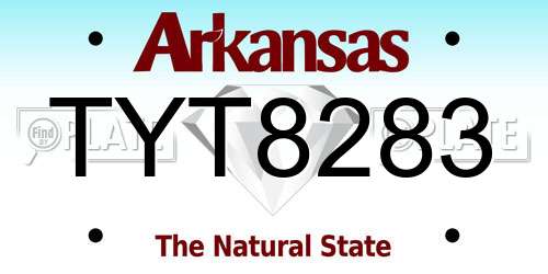 TYT8283 Arkansas License Plate
