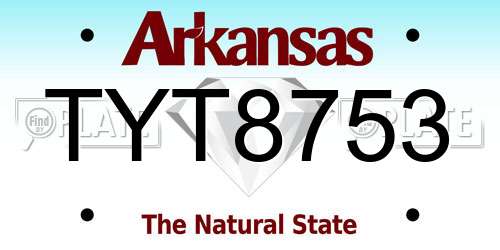 TYT8753 Arkansas License Plate