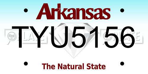 TYU5156 Arkansas License Plate