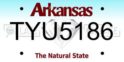 TYU5186 Arkansas License Plate