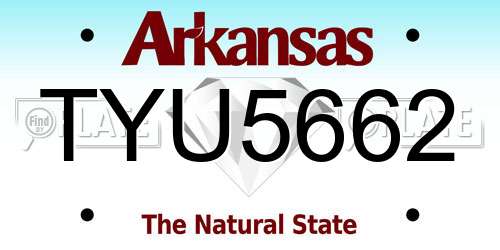 TYU5662 Arkansas License Plate