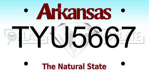 TYU5667 Arkansas License Plate