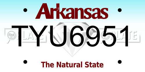 TYU6951 Arkansas License Plate