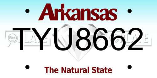 TYU8662 Arkansas License Plate