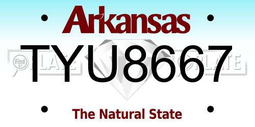 TYU8667 Arkansas License Plate