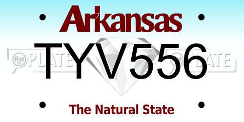 TYV556 Arkansas License Plate