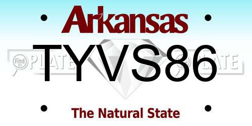 TYVS86 Arkansas License Plate