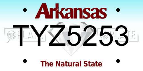 TYZ5253 Arkansas License Plate
