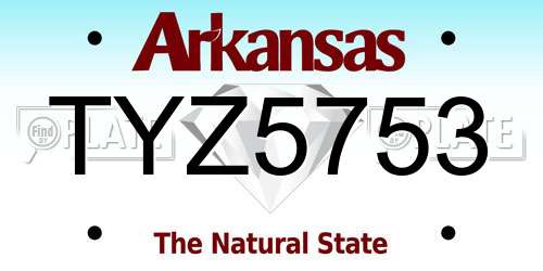 TYZ5753 Arkansas License Plate