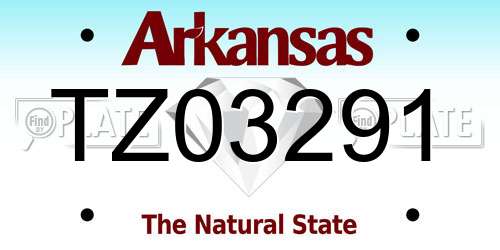 TZ03291 Arkansas License Plate