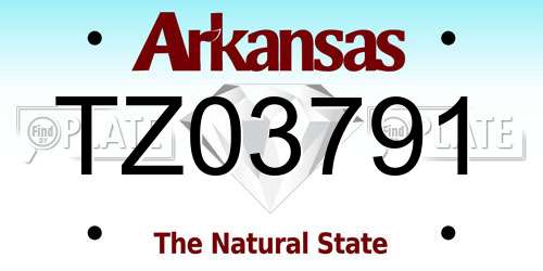 TZ03791 Arkansas License Plate