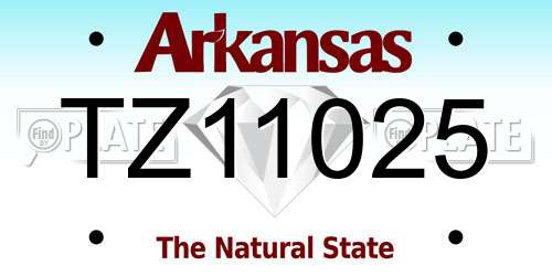 TZ11025 Arkansas License Plate
