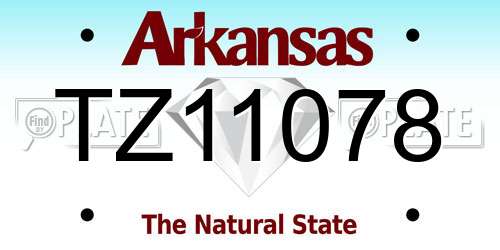 TZ11078 Arkansas License Plate