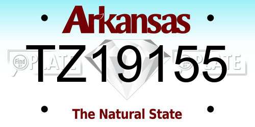 TZ19155 Arkansas License Plate
